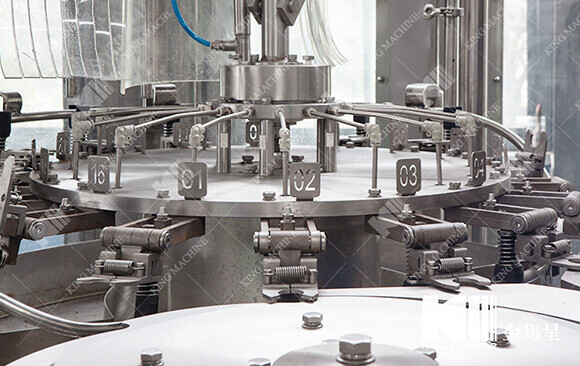 Washing heads of water filling machine