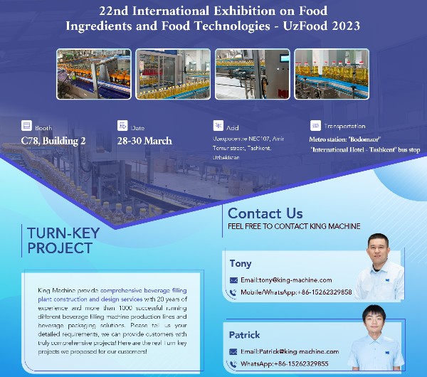 KingMachine примет участие в выставке UzFood 2023 в Ташкенте в марте