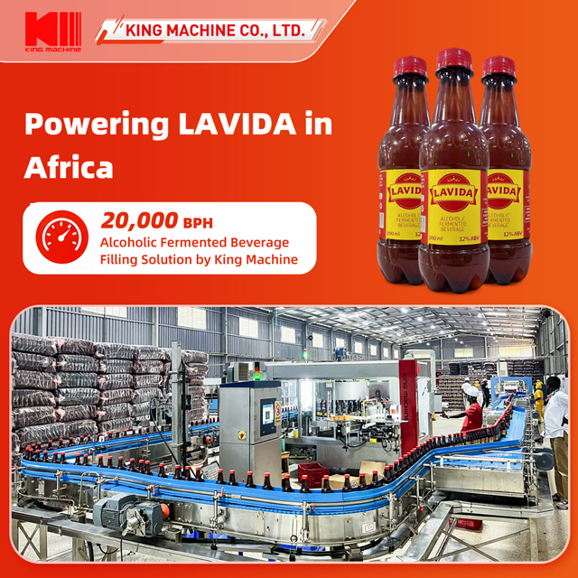 20,000BPH Alcohol Fermented Beverage Filling Line for Lavida Winers in Uganda 