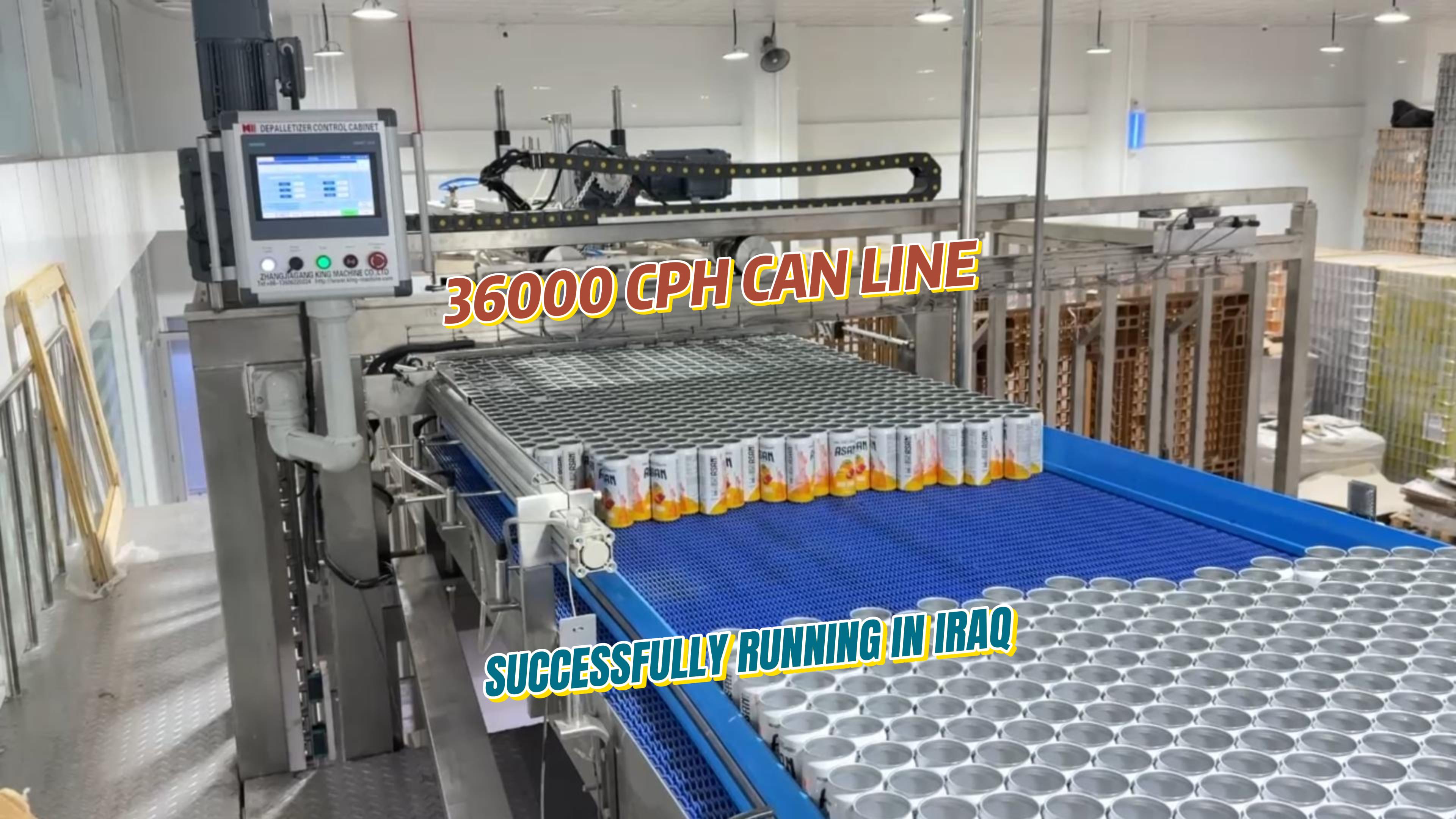 36000CPH Can Filling Line Running in Iraq  King Machine Customer Case