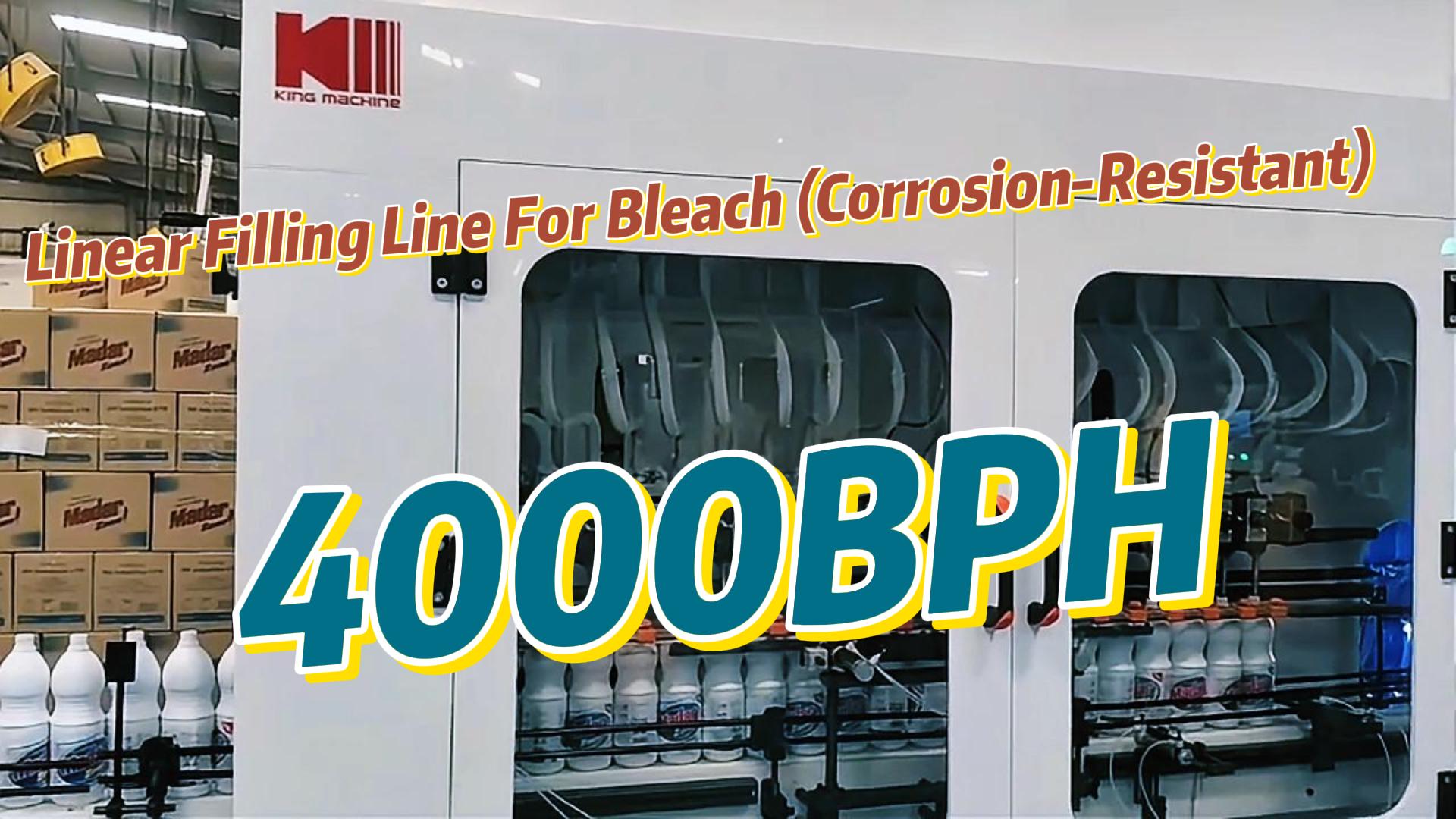 4000BPH Linear Filling Line for Bleach | Corrosion-Resistant Filling Machine