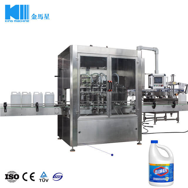 Regular Liquid Bleach Plastic Bottle Filling Machine for 121oz Bottle