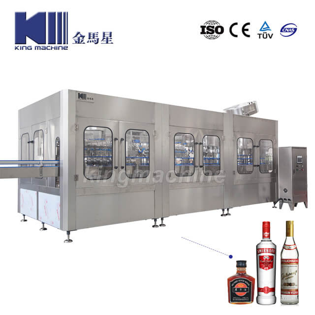 Automatic 4 in 1 Glass Bottle Wine Filling Production Line